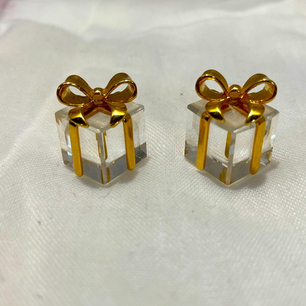 Swarovski Crystal Gift Boxes w/Gold Bow